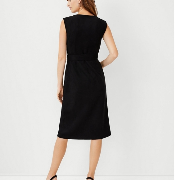 🔥🔥Petite Faux Suede Wrap Midi Dress - Picture 2 of 3